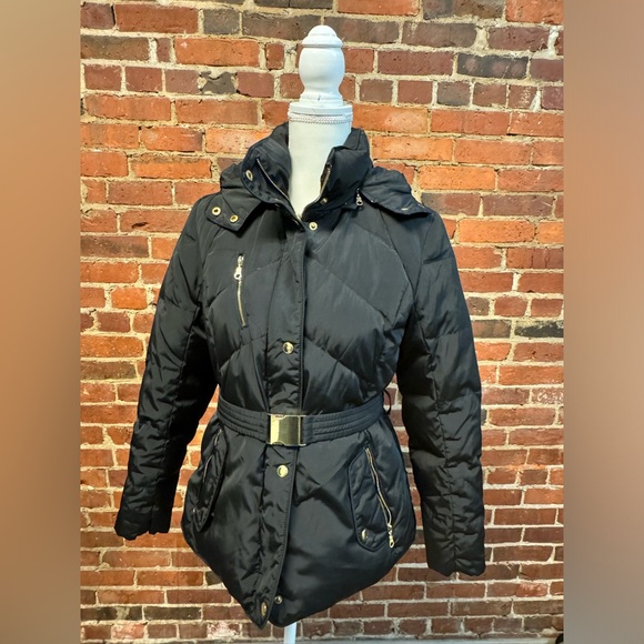 Cole Haan black winter jacket with gold hardware size M - Picture 1 of 7